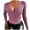 A Pink, variant on Plus Size Pullover Sweater for Women Long Sleeve Deep-V Blouse Slim Knit Tunics Tops Solid Color Casual Underwear Loungewear