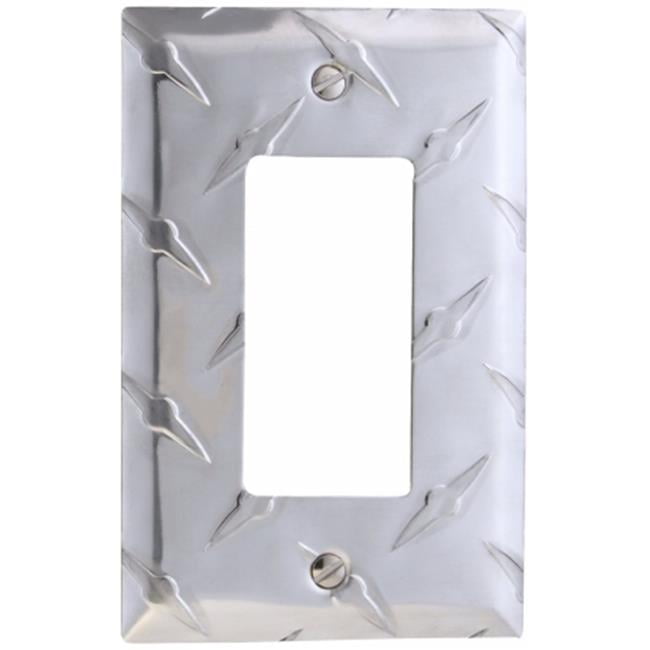 Silver Diamond Plate Aluminum Single Rocker Wall Plate