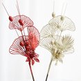 thumbnail image 2 of Christmas Gold Lily Fan Leaf Decorative Branches-Red 42cm, 2 of 10