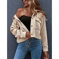 thumbnail image 4 of Chaqueta corta de pana Gihuo Fashion para mujer, 4 of 6