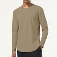 thumbnail image 4 of asjyhkr Mens T Shirts Basic Athletic Long Sleeve Crewneck Pullover Quick-Dry Lightweight Athleisure Gym Shirts(Medium,Khaki), 4 of 5