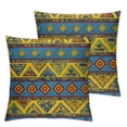 thumbnail image 2 of Acheng  Aztec Throw Pillow Cushion Cover, Traditional Classic Tribal Style Folk Motif Sun Mexican Culture Image, Decorative Square Accent Pillow Case,  2 pcs, Yellow Orange White, 2 of 6