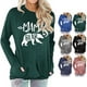 thumbnail image 3 of Camiseta de manga larga suave y cómoda para mujer para uso diario, fiestas y citas. Sudadera con cuello redondo y estampado de oso en color negro y verde, talla XL, 3 of 5