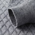 thumbnail image 6 of Hinvhai Men's Quarter Zip Pullover Sweaters Cable Knit Texture Slim Fit Mock Neck Sweaters Gray 10(XL), 6 of 8