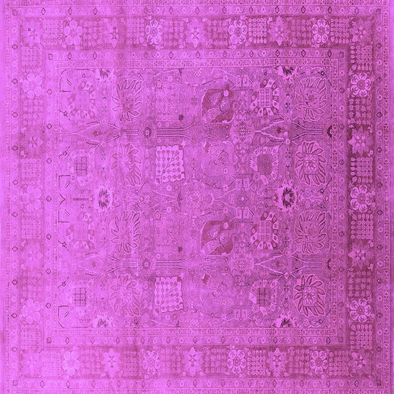 Ahgly Company Indoor Square Oriental Purple Industrial Area Rugs, 5' Square