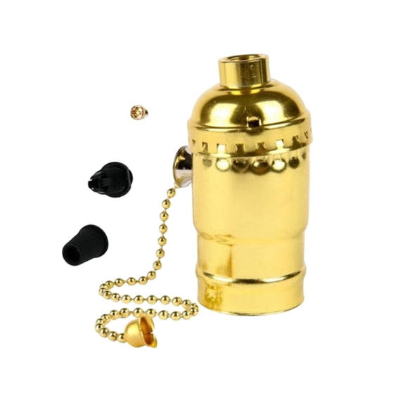 Medium Base Lamp Socket with Pull Chain Switch E26 Replacement Socket for Standard Light Bulbs with Accessories