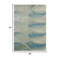 thumbnail image 3 of 5â€™ x 8â€™ Blue Beige Abstract Waves Modern Area Rug, 3 of 5