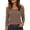 Coffee, variant on 3/4 Sleeve T Shirts for Women Cold Shoulder Three Quarter Sleeve Pullover with Relaxed Fit for Workdays Vacations and Everyday Comfort 3/4 Length Sleeve Womens Tops