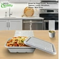 thumbnail image 6 of EcoQuality 22oz Disposable Bowls with Fiber Lids - Rectangular Compostable Sugarcane Fiber Biodegradable Paper Bowls Eco-Friendly Take Out Food Storage Containers, Microwave Safe, Meal Prep (400 PACK), 6 of 8