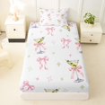 thumbnail image 3 of Manfei Bow Knot Ribbon Twin Sheets,Cartoon Goblet Print Bedding,3-Piece,1 Flat Sheet,1 Fitted Sheet and 1 Pillowcase, 3 of 6