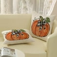 thumbnail image 5 of Fall Pillow Covers 20x20 Set of 2 Orange Pumpkin Leaves Fall Decor Pillowcase Autumn Harvest Thanksgiving Decorative Outdoor Throw Pillow Covers Linen Farmhouse Cushion Case for Couch Home, 5 of 6