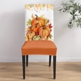 thumbnail image 4 of Thanksgiving Dining Chair Slipcover, Pumpkin Maple Leaves Fall Chair Protector Stretch Parsons Chair Covers for Dining Room, Restaurant, Kitchen, Party, Set of 4, 4 of 5