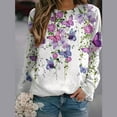 thumbnail image 2 of Moda mujer imprimir manga larga cómoda transpirable o-cuello camisa Tops Fridja ghj987+830, 2 of 9