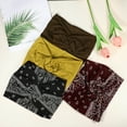 thumbnail image 5 of 4 piezas de diadema anudada de moda bohemia para mujeres en marrón, amarillo, negro y rojo, 5 of 5