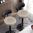 thumbnail image 3 of Chririnla Stretchy Vanity Seat Cushion Saddle Slipcovers, Jewel Tones Polyester Elastic Barstool Slipcovers for Coffee Bar Counter, 3 of 6