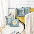 thumbnail image 4 of Set of 4 Throw Pillow Covers White Daisy Home Sweet Home Dream Come True Blue Decorative Pillow Cases Home Decor Standard Square 18x18 Inches Pillowcases, 4 of 6