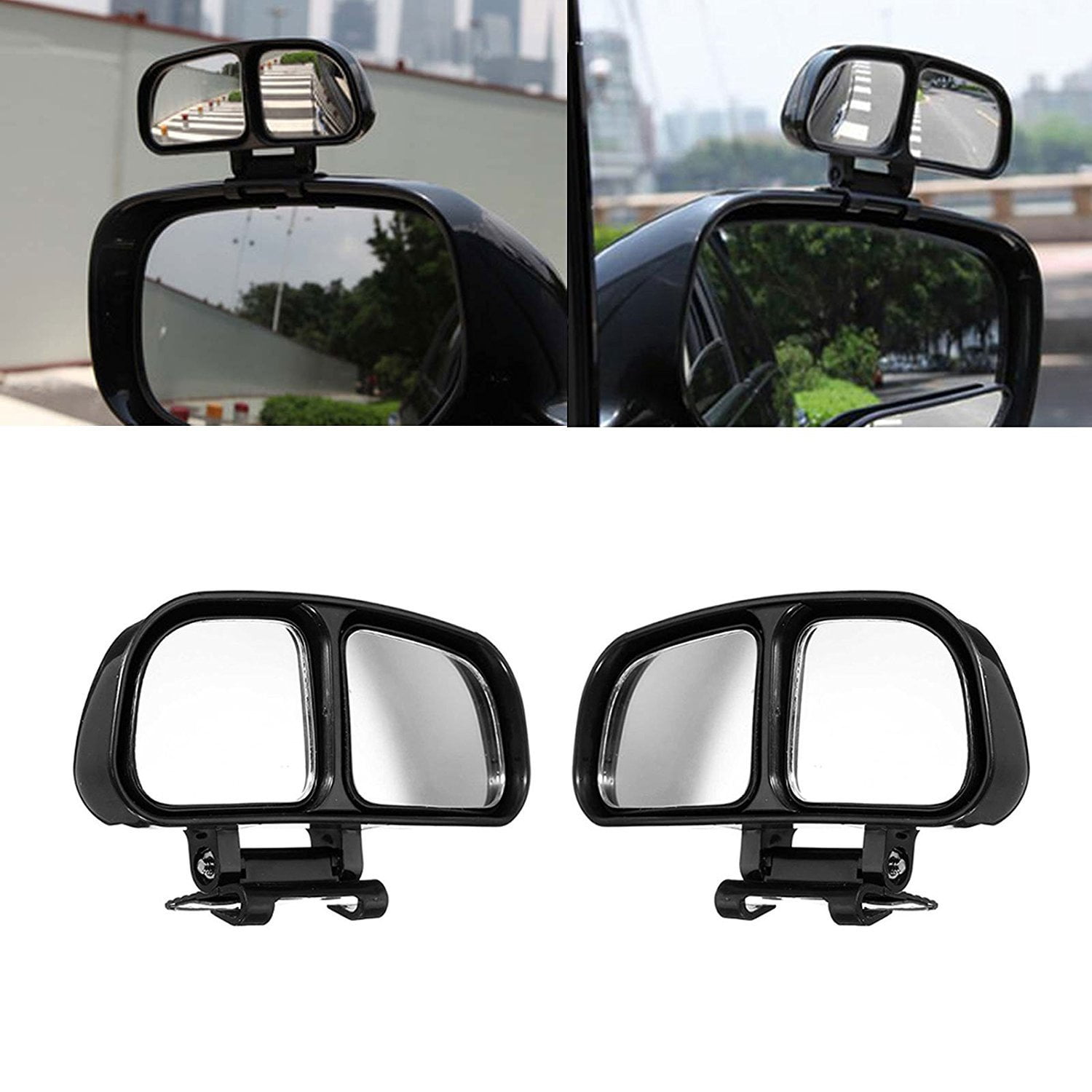 Rearview Convex Adjustable Side Mirrors PRETTYGAGA Blind Spot Mirror Frameless Sway Rotate Wide Angle Rear View Mirror HD Glass Fan Shape Stick 
