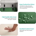 thumbnail image 4 of Muphyers 7 Pcs Outdoor Wicker Rattan Sectional Sofa with 55000BTU Gas Fire Pit Table Set, All Weather 2‑in‑1 43" Propane Fire Table Conversation Set for Backyard Garden Poolside Deck,Dark Green, 4 of 8