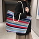 thumbnail image 4 of Bolso de playa Bolsos de playa Bolsos de mano para mujer Bolso de mano de lona bohemio a rayas para mujer con cierre de cremallera, utilitario, impermeable, estético Bolsos de playa, 4 of 6