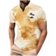 thumbnail image 2 of Blusa y camisa de manga corta con cuello vuelto para hombre, blusa de manga larga con solapa y botones estampados, blusa de poliéster para hombre, 2 of 5