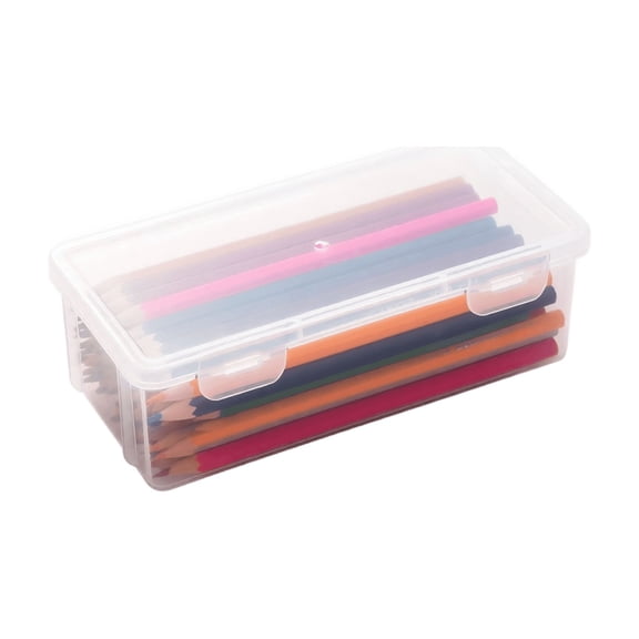 1Pcs Plastic Storage Containers with Lid for Office Supplies, Pencil Box, Art Supplies, Makeup, Crafts and and Charger Cable Cord