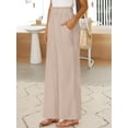 thumbnail image 3 of Womens Summer Casual Loose Wide Leg Palazzo Pants High Waist Flowy Beach Trousers Work Outfits, 3 of 13