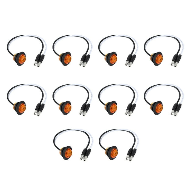 Lámpara De Liquidación 10pcs 3/4in LED Side Marker Light Lámpara De Liquidación Con Terminal DC 12V Para Coche Remolque Camión YachtAmber ANGGREK Otros Vehículos