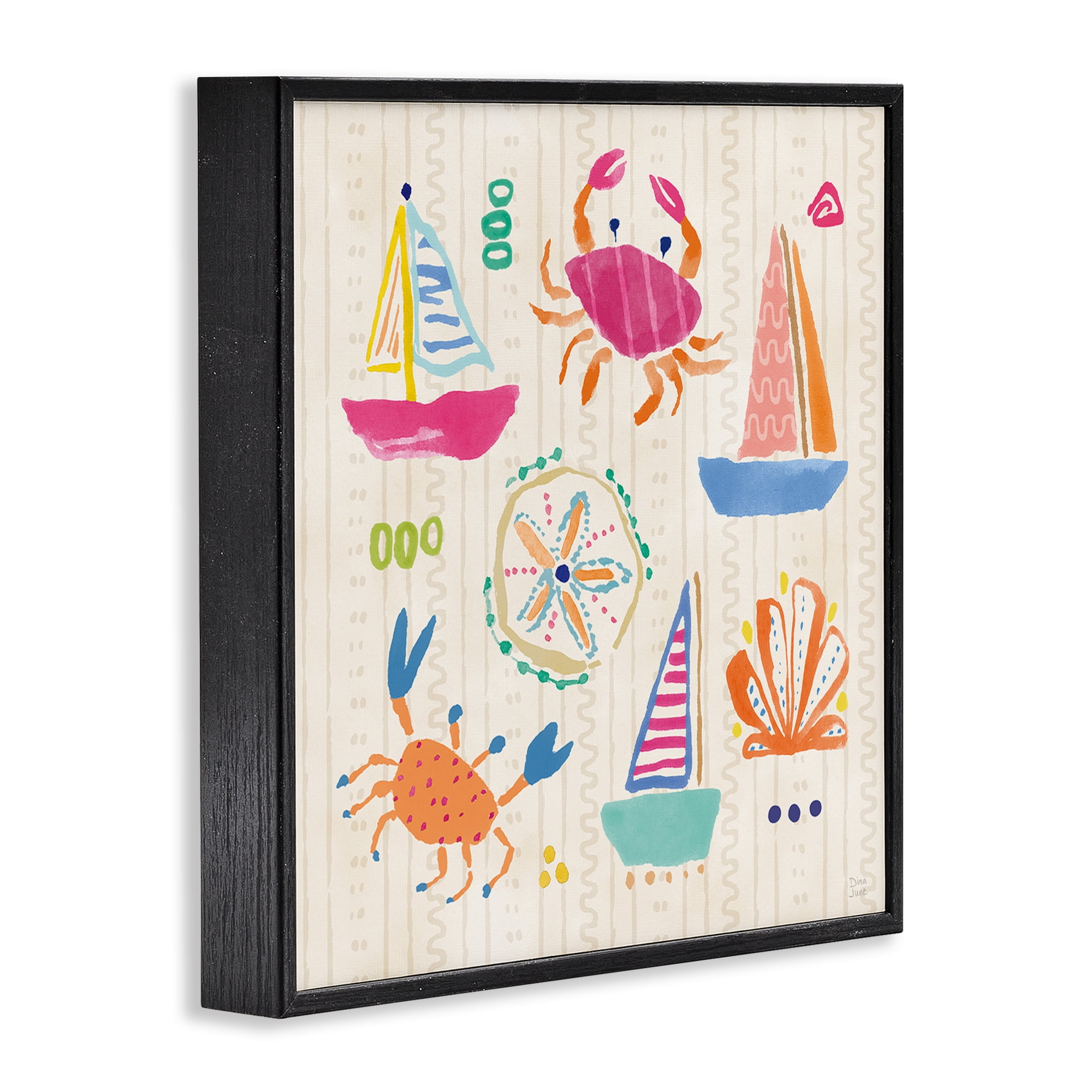 Stupell Industries Nautical Fine In The Sunshine Black Framed Giclee Art, design by Dina June