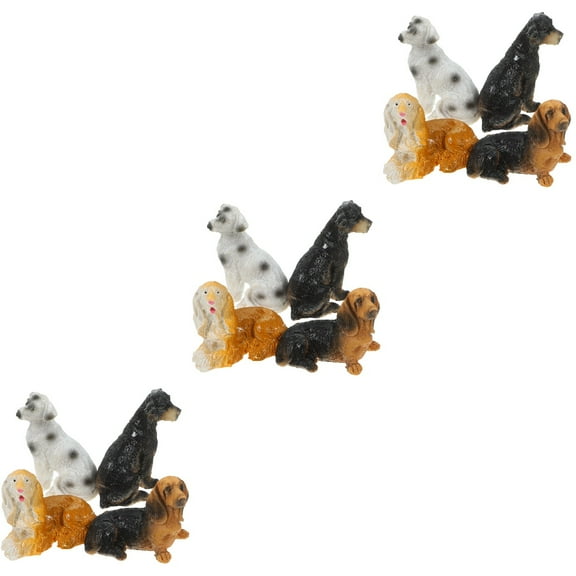 unbranded 12 pcs  Doll House Mini Dog Model Miniature Resin Dog Figurine Microlandscape Layout Small Dog