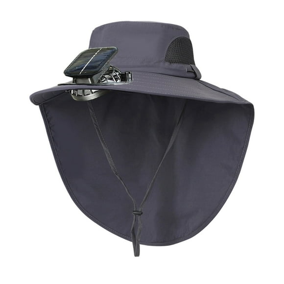 Solar Powered Sun Hat for Kids&Teens Outdoor Camping Hiking with Neck Cover - Wide Brim Sunshade Cap for Adventures in Camping & Hiking