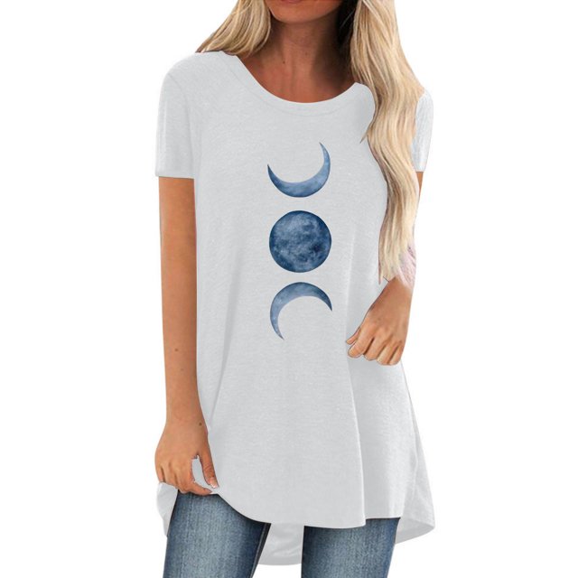 Pompotops Chemises Mode Décontractée pour Femmes Manches Courtes Tee-Shirt Ample Tunique Blouse