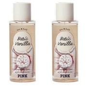 Victoria's Secret Pink Basic Vanilla Fragrance Mist 8.4 Fl Oz (Pack of 2 bottles)