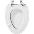 thumbnail image 5 of Mayfair Lannon® Slow Close Elongated Enameled Wood Toilet Seat in White Adjustable and Never Looosens, 5 of 12