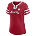 thumbnail image 2 of Women's Fanatics  Crimson Oklahoma Sooners Iconic Athena Lace-Up T-Shirt, 2 of 3