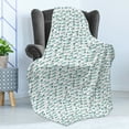 thumbnail image 4 of Turquoise and White Soft Flannel Fleece Throw Blanket, Marine Pattern Watercolor Fishes Nautical Aquatic Life, Cozy Plush for Indoor and Outdoor Use, 50" x 60", Turquoise Teal and Ruby, by Ambesonne, 4 of 5