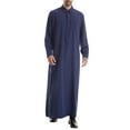 thumbnail image 3 of JXMVOJ Men's Muslim Robe Arab Middle Robe Long Style Long Sleeve Pullover Long Shirt Fashion Casual Robe, 3 of 8