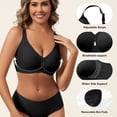 thumbnail image 4 of Qylux Womens Wireless Jelly Bras No Underwire Seamless Push Up Supportive Full Coverage Comfortable Everyday Tshirt Bralettes,Black, 4 of 8