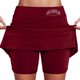 thumbnail image 1 of Falda culotte de talle medio para mujer: cintura elástica, bolsillos laterales, diseño fluido en capas, falda estampada informal para el verano., 1 of 6