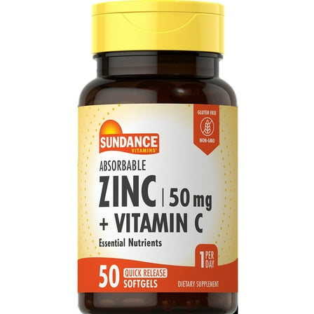 Sundance Vitamins Absorbable Zinc   Vitamin C, 50  Quick Release Softgels