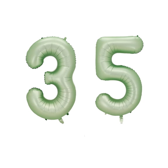 Number Thirty Five Balloon Pastel Sage Green Number 35 Balloon 32" Large Party Milestone Balloon Decoration