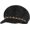 Black, variant on Women Sequins Chain Belt Straw Woven Visor Sun Hat Newsboy Cap Painter Hat