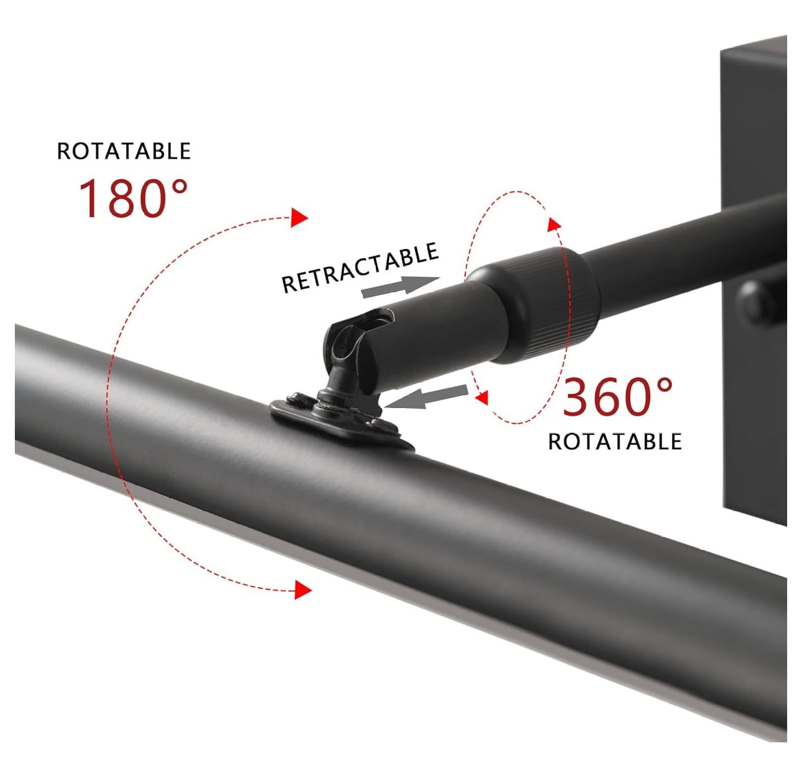 23.81" Modern LED Vanity Light Fixture, 12W Bathroom Vanity Lights, 3CCT, Dimmable, 360° Rotatable, Stretchable, Black Bathroom Lighting Fixture Over Mirror Bath Sconces