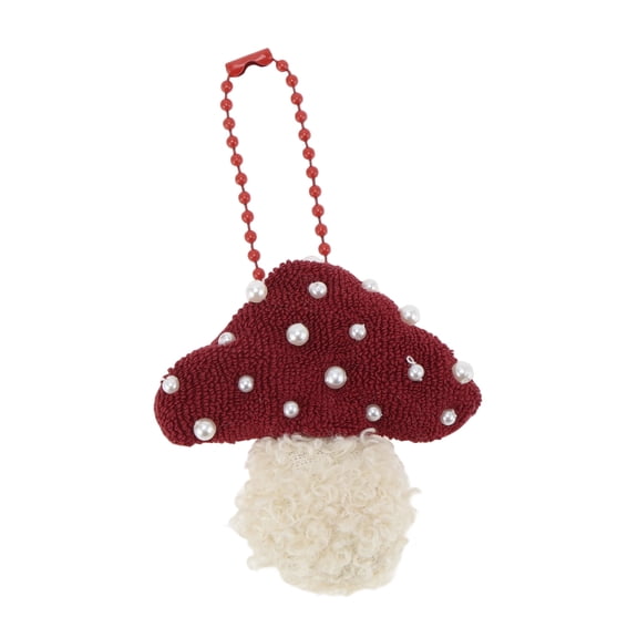 Unique Bargains 1 Pc Handbag Charm Cute Beaded Chain Handbag Accessories Red Beige