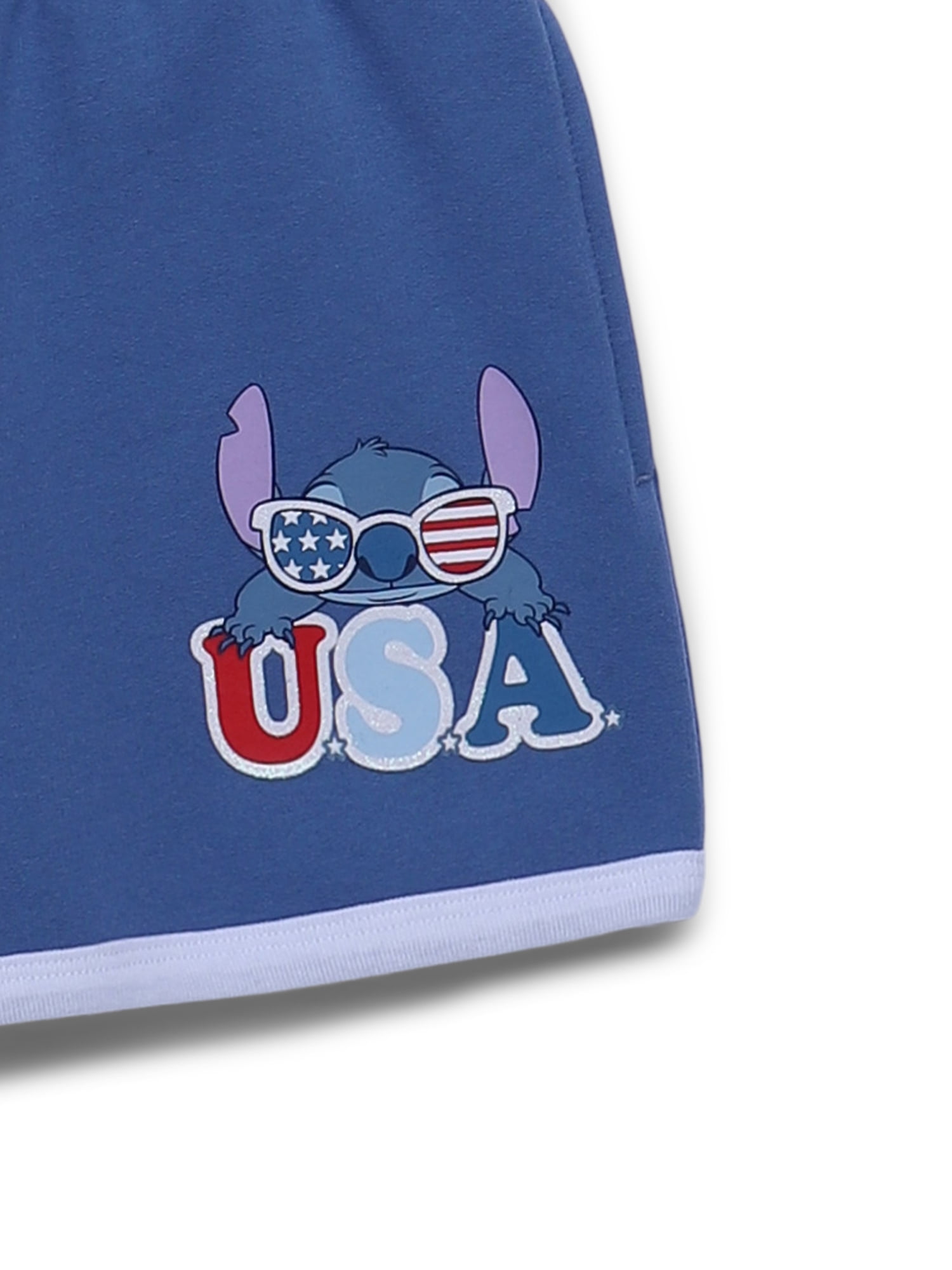 Disney Stitch Girls Americana Graphic Fleece Skort, Sizes 4-16