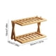 thumbnail image 3 of Estantería de metal, estante apilable, organizador de cocina, estante para tazas, estante para electrodomésticos, estante de 2 niveles, marco metálico, base de madera, para dormitorio, 3 of 8