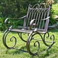 thumbnail image 1 of Zaer Ltd. Outdoor Metal Rocking Arm Chair/Bench (Arm Chair, Bronze), 1 of 4