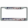 thumbnail image 1 of Proud Marine Mom Chrome License Plate Frame, 1 of 2