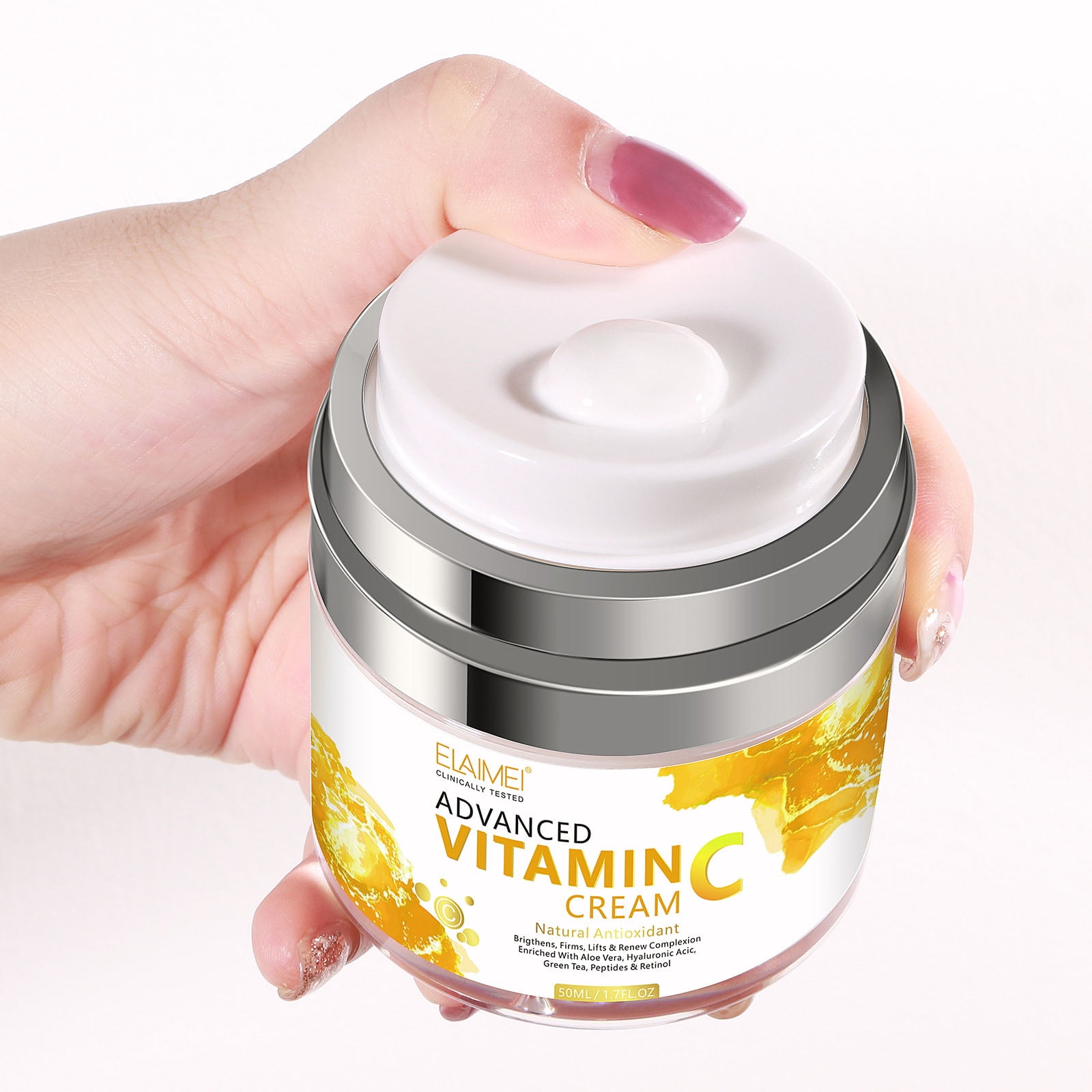 ELAIMEI para crema facial con vitamina C, loción hidratante antiarrugas, cuidado de la piel