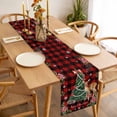 thumbnail image 3 of Christmas Deer Table Runner 72 Inches Long Farmhouse Dress Scarves, Winter Xmas Snowflakes Bow Tree Red Black Dining Tablerunner for Coffee Table/Kitchen Island/Party Décor, 13" x 72", 3 of 8