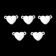 thumbnail image 2 of 5Set Spray Painted Alloy Magnetic Clasps Cadmium Free & Nickel Free & Lead Free Heart White 10.5x16x7mm Hole: 1.2mm DIY, 2 of 6